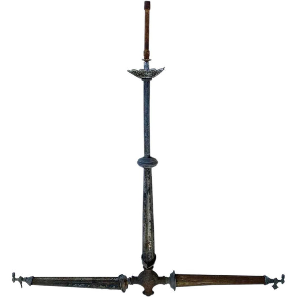 Pair of American Colorado Victorian Zinc and Brass Gas Street Lights Components