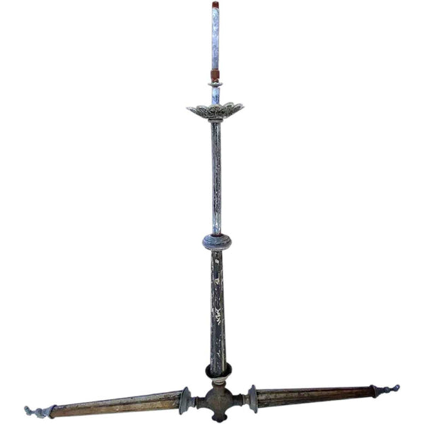 Pair of American Colorado Victorian Zinc and Brass Gas Street Lights Components