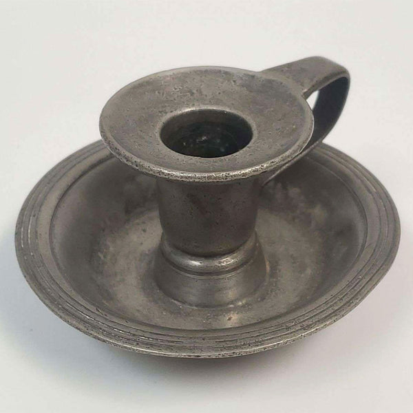 English Pewter Chamberstick Candle Holder