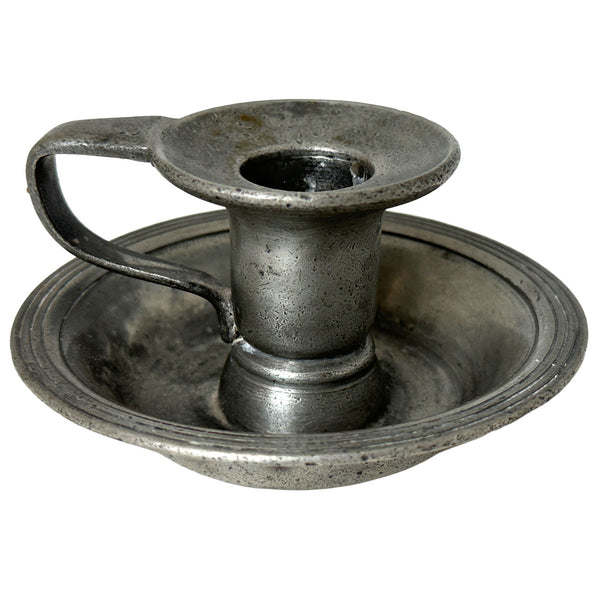 English Pewter Chamberstick Candle Holder