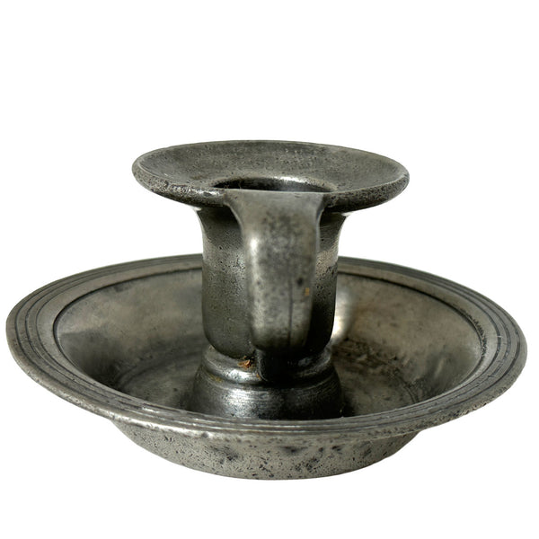 English Pewter Chamberstick Candle Holder