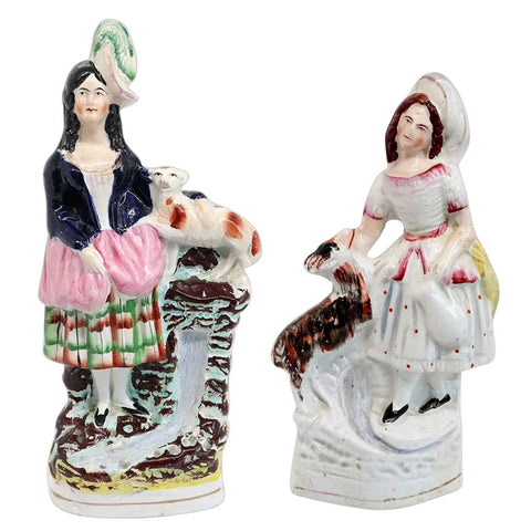 Lot 0466 | Two English Victorian Staffordshire Pottery Flatback Figural Groups