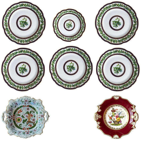 Lot 0471 | Samuel Alcock, Hicks, Meigh & Johnson, Puiforcat Porcelain Chene Royal Plates (8)