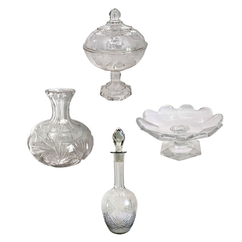 Lot 0392 | American/European Cut/Pressed Glass and Crystal Tableware (4 pieces)