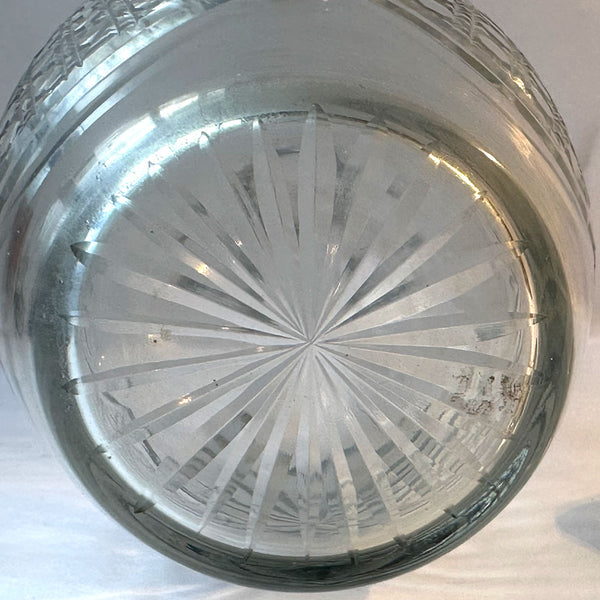 English Edwardian Cut Crystal Glass Decanter