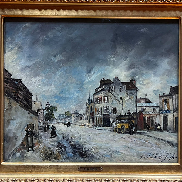 JOHANN-BARTHOLD JONGKIND Oil on Canvas Painting, Faubourg St-Jacques