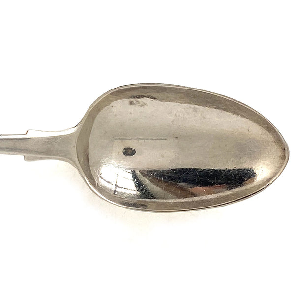 English George William Adams Sterling Silver Fiddle Pattern Stuffing Spoon