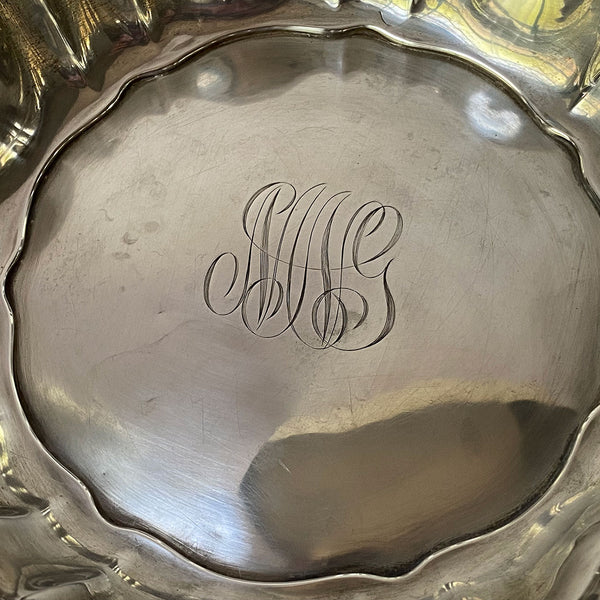 American Whiting Art Nouveau Sterling Silver Repousse Violet Serving Bowl