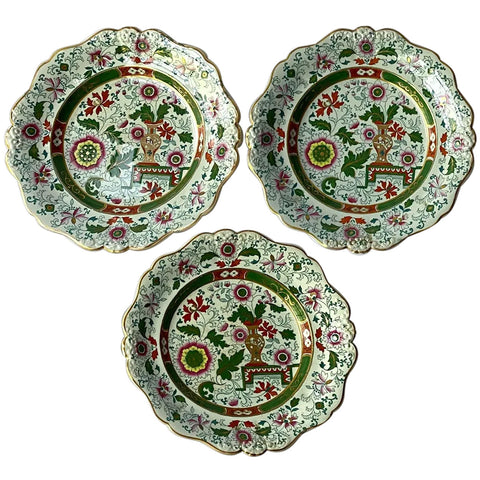 Set Three English Hicks, Meigh & Johnson Ironstone Old Japan Vase Pattern Plates