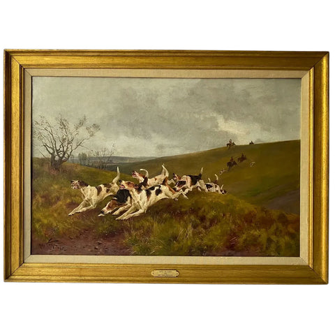 ARTHUR WARDLE Oil on Canvas Painting, Near the Finish