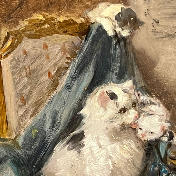 HENRIETTE RONNER-KNIP Oil on Board Painting, Kittens at Play