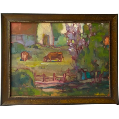 ROBERT GLISSON Oil on Canvas Painting, An Afternoon on Ware Robin Farm