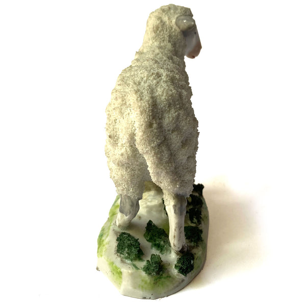 Set of Two German Porcelain Encrusted Sheep Figurines