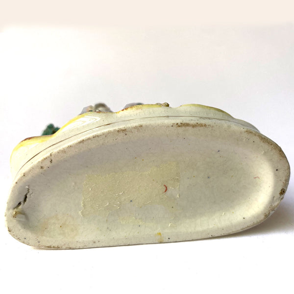 Lot 0465  | Two English Staffordshire Pottery Flatback Figural Groups of Courting Couples