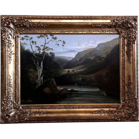 JOSHUA SHAW Oil on Canvas Painting, Arcadian Landscape