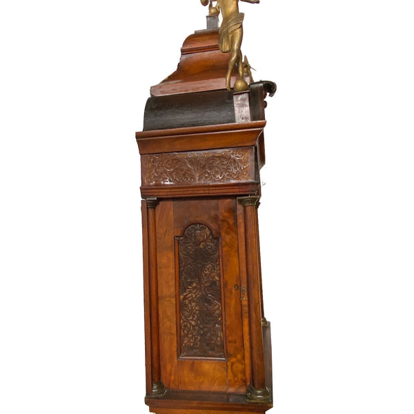 Dutch Daniel LeFera Haarlem Parquetry Burr Walnut Veneer Longcase Clock