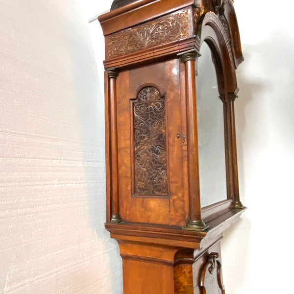 Dutch Daniel LeFera Haarlem Parquetry Burr Walnut Veneer Longcase Clock