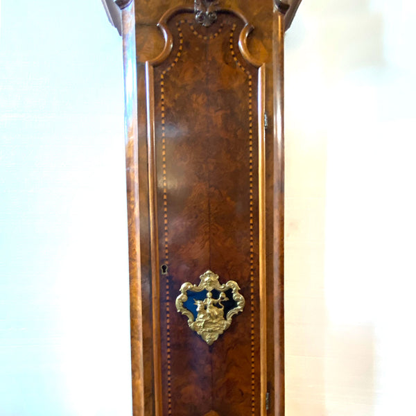 Dutch Daniel LeFera Haarlem Parquetry Burr Walnut Veneer Longcase Clock