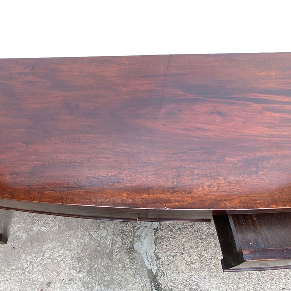 English George III Mahogany Veneer Bowfront Serving Table