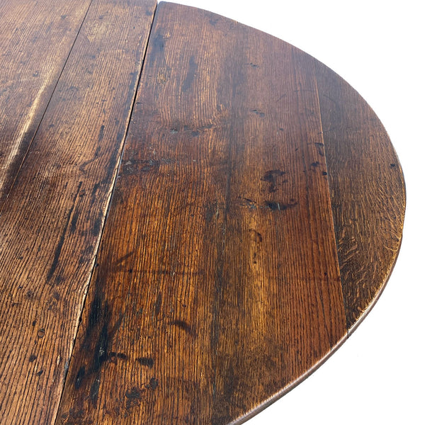English Jacobean Oak Gateleg Dropleaf Oval Table