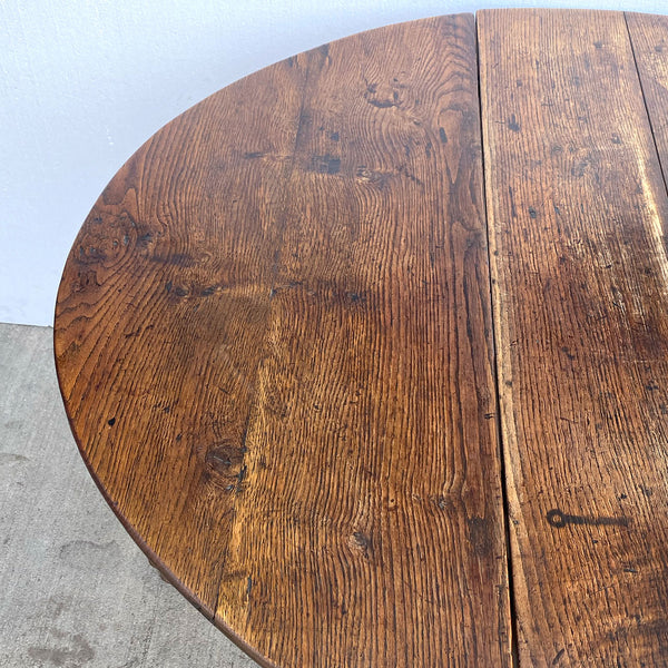 English Jacobean Oak Gateleg Dropleaf Oval Table
