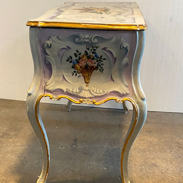 Italian Venetian Rococo Revival Painted Pine Writing Desk / Vanity Table