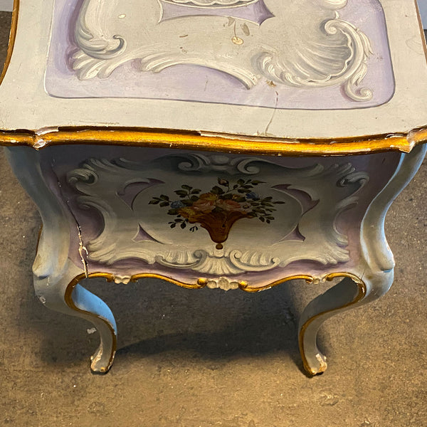 Italian Venetian Rococo Revival Painted Pine Writing Desk / Vanity Table