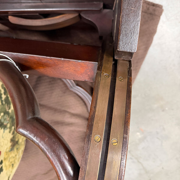Rare Fine English Morgan & Saunders Mahogany Upholstered Metamorphic Reading Chair