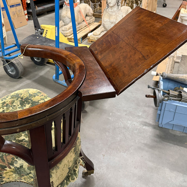 Rare Fine English Morgan & Saunders Mahogany Upholstered Metamorphic Reading Chair