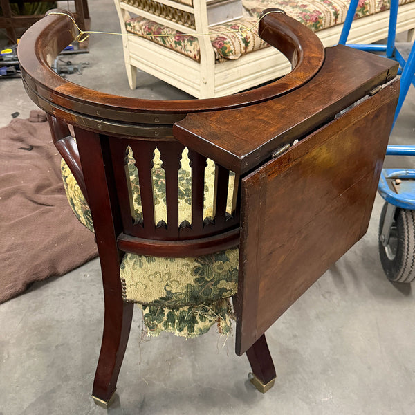 Rare Fine English Morgan & Saunders Mahogany Upholstered Metamorphic Reading Chair