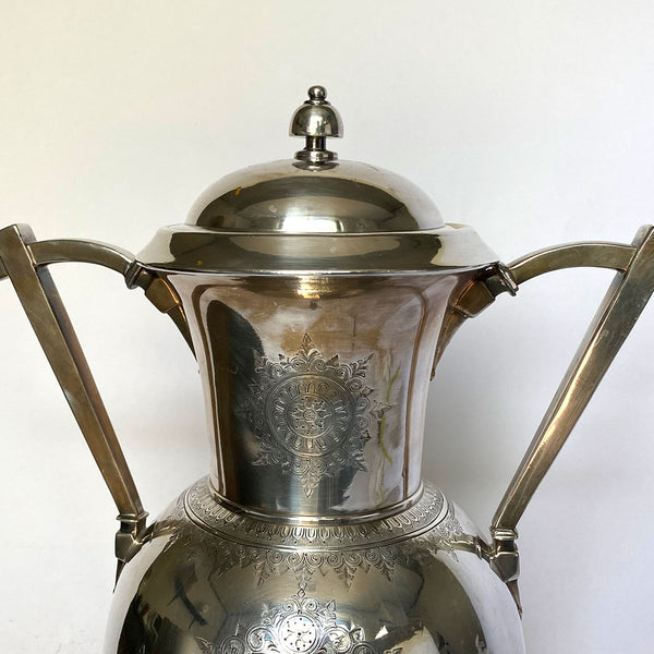 American Webster Mfg. Co. Aesthetic Movement Silverplate Hot Water Urn on Stand