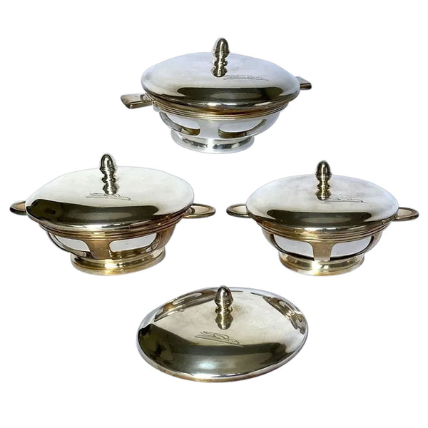 Three American International Silverplate UPRR Railroad Supreme Bowls and Lid (10 pieces)