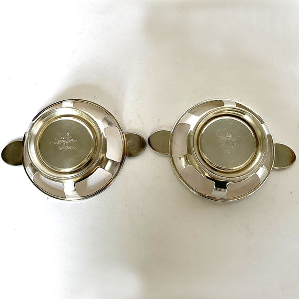 Pair American International Silverplate Union Pacific Railroad Supreme Bowls and (2) Rims