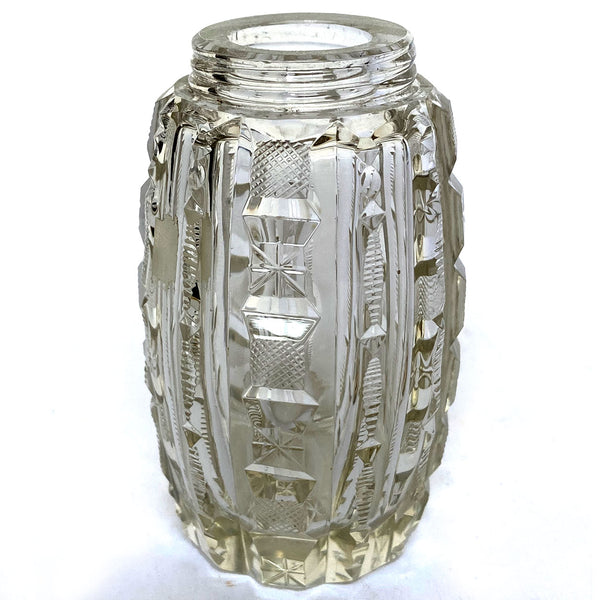 American Sterling Silver and Bright Cut Glass Muffineer / Sugar Shaker