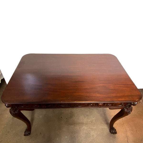 American Renaissance Revival Solid Mahogany Partner's Desk / Writing Table