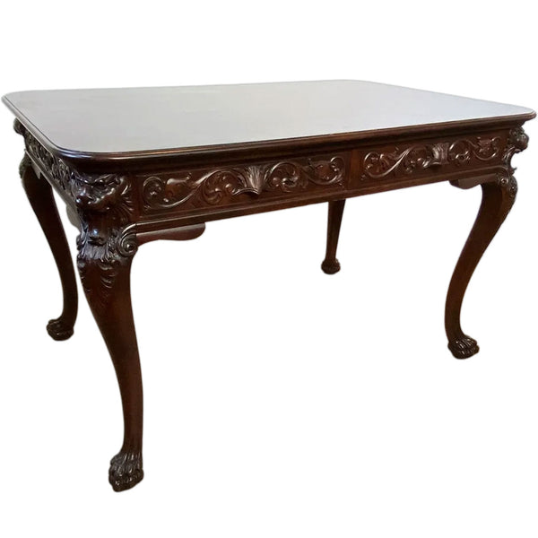 American Renaissance Revival Solid Mahogany Partner's Desk / Writing Table