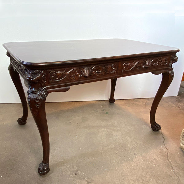 American Renaissance Revival Solid Mahogany Partner's Desk / Writing Table