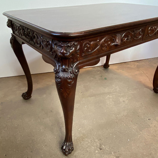 American Renaissance Revival Solid Mahogany Partner's Desk / Writing Table