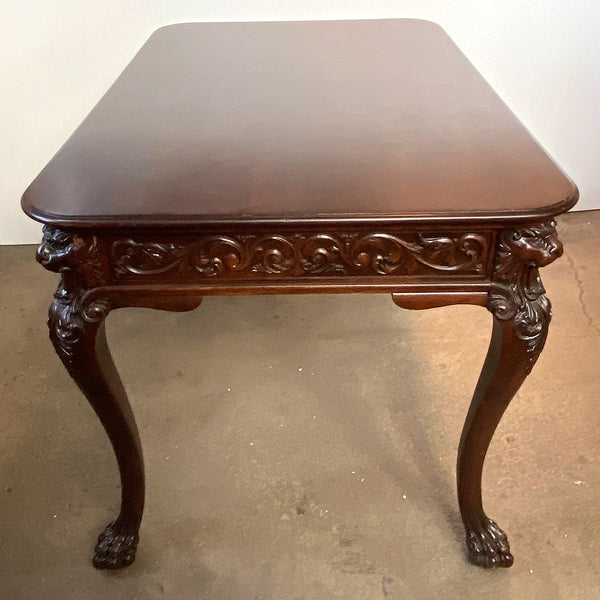 American Renaissance Revival Solid Mahogany Partner's Desk / Writing Table