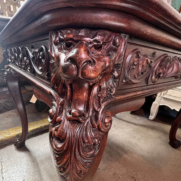 American Renaissance Revival Solid Mahogany Partner's Desk / Writing Table