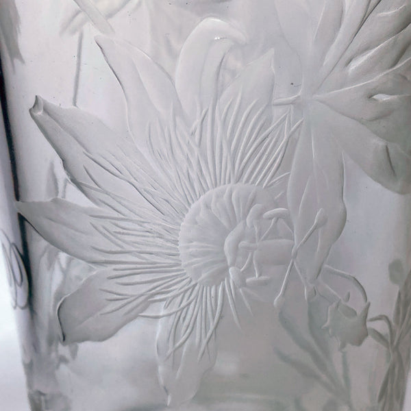 Large Russian Imperial Glass Factory Art Nouveau Cut Glass Vase