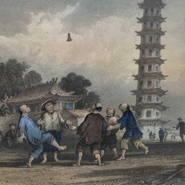 Set Four English THOMAS ALLOM Hand Colored Steel Engravings, China Views