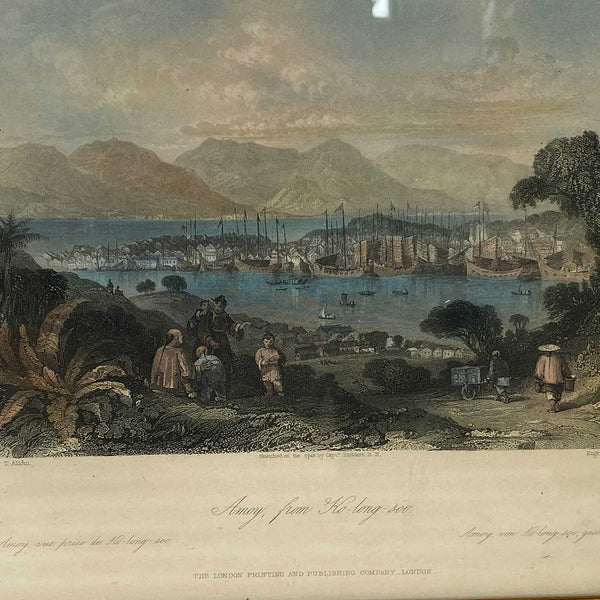 Set Four English THOMAS ALLOM Hand Colored Steel Engravings, China Views
