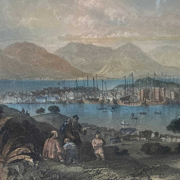 Set Four English THOMAS ALLOM Hand Colored Steel Engravings, China Views