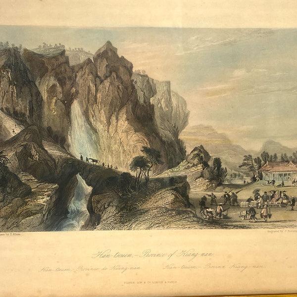 Set Four English THOMAS ALLOM Hand Colored Steel Engravings, China Views