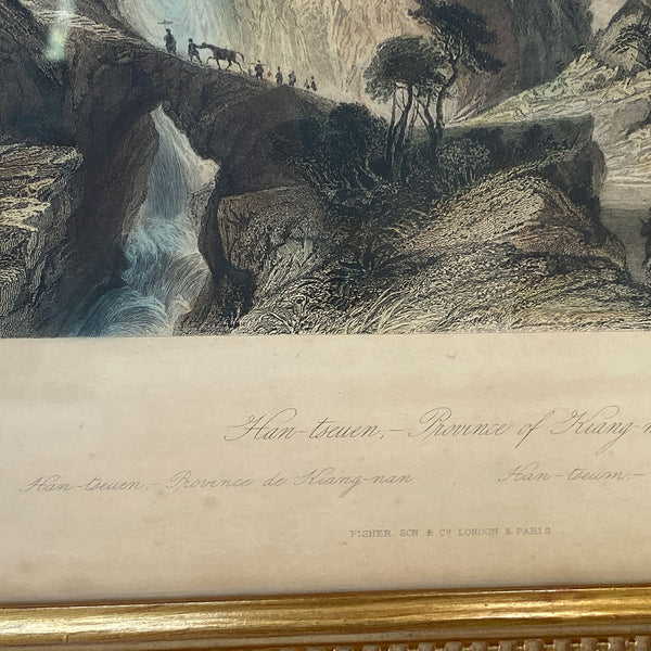 Set Four English THOMAS ALLOM Hand Colored Steel Engravings, China Views