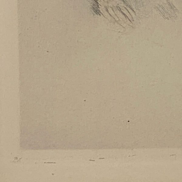 MARY CASSATT Hand Colored Drypoint Etching on Paper, Margo Wearing a Bonnet (No. 1)