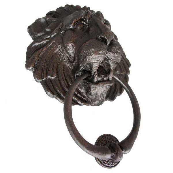 Large American Cast Bronze Lion Head Door Knocker