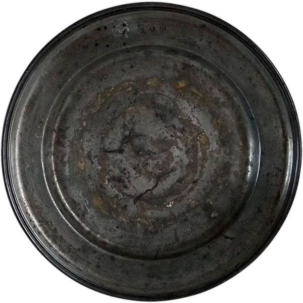 Lot 0479 | (2) Large European Pewter Incised Reeded Edge Plates