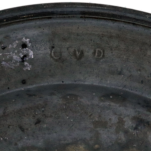 Lot 0479 | (2) Large European Pewter Incised Reeded Edge Plates